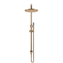 Round 300mm Twin Shower With Single Function Hand Shower & Square Gooseneck